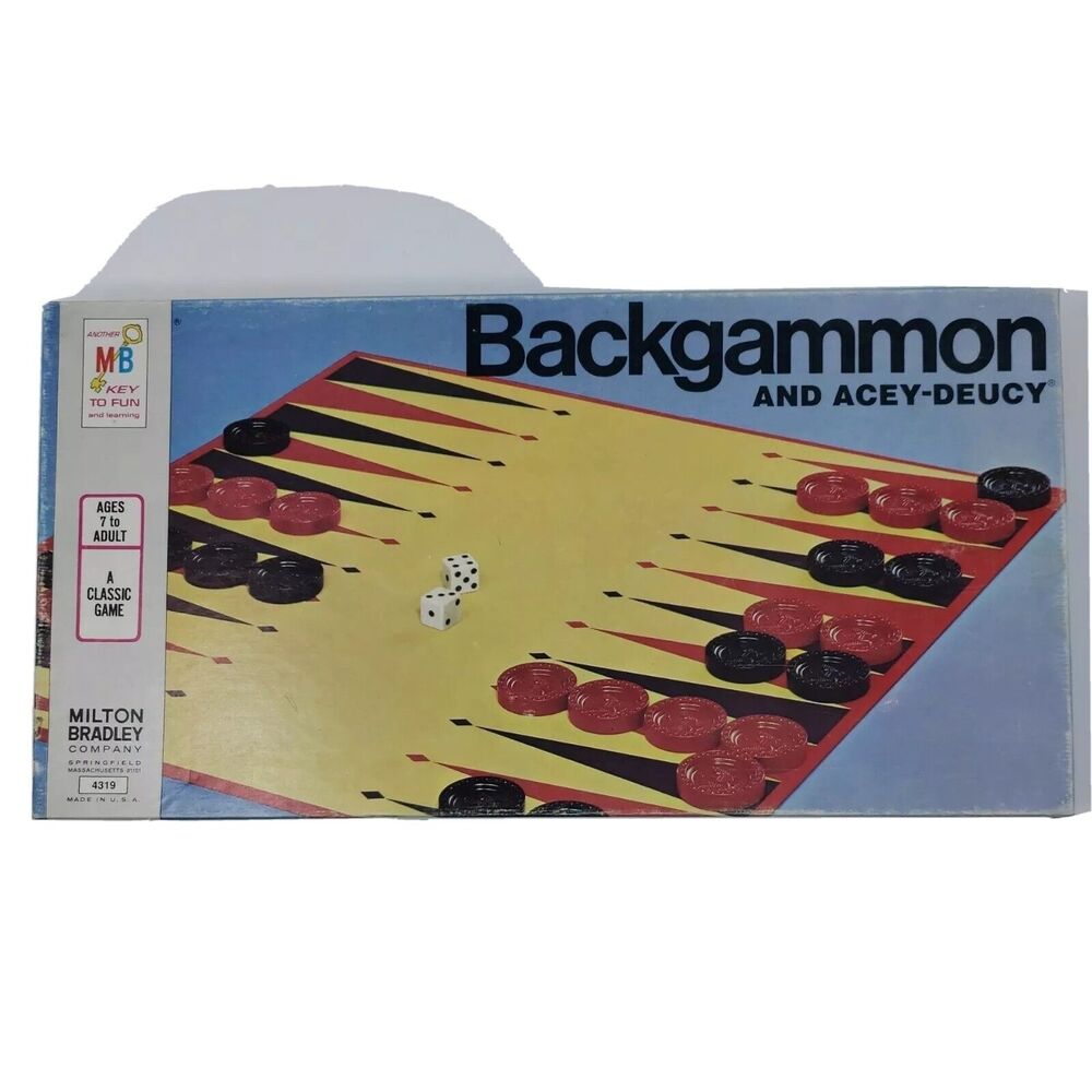 Backgammon and Acey Deucy Milton Bradley Vintage 1973 Collectible 4319 USA